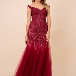Sleeveless Mermaid Shape Lace Dress NXJ325